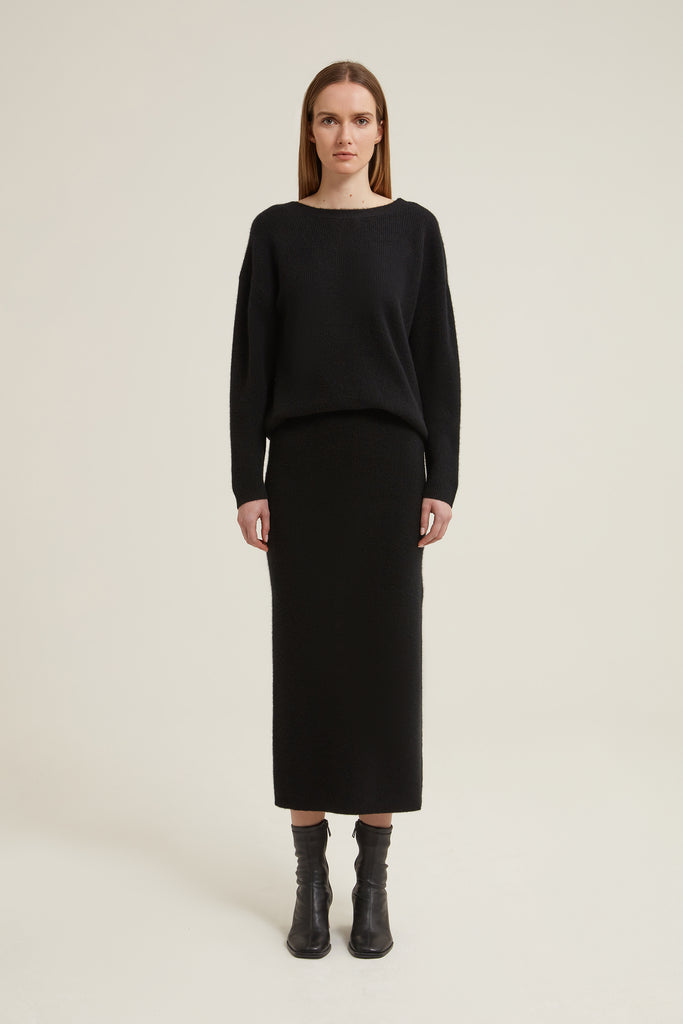 Aditti Ribbed Cashmere Skirt